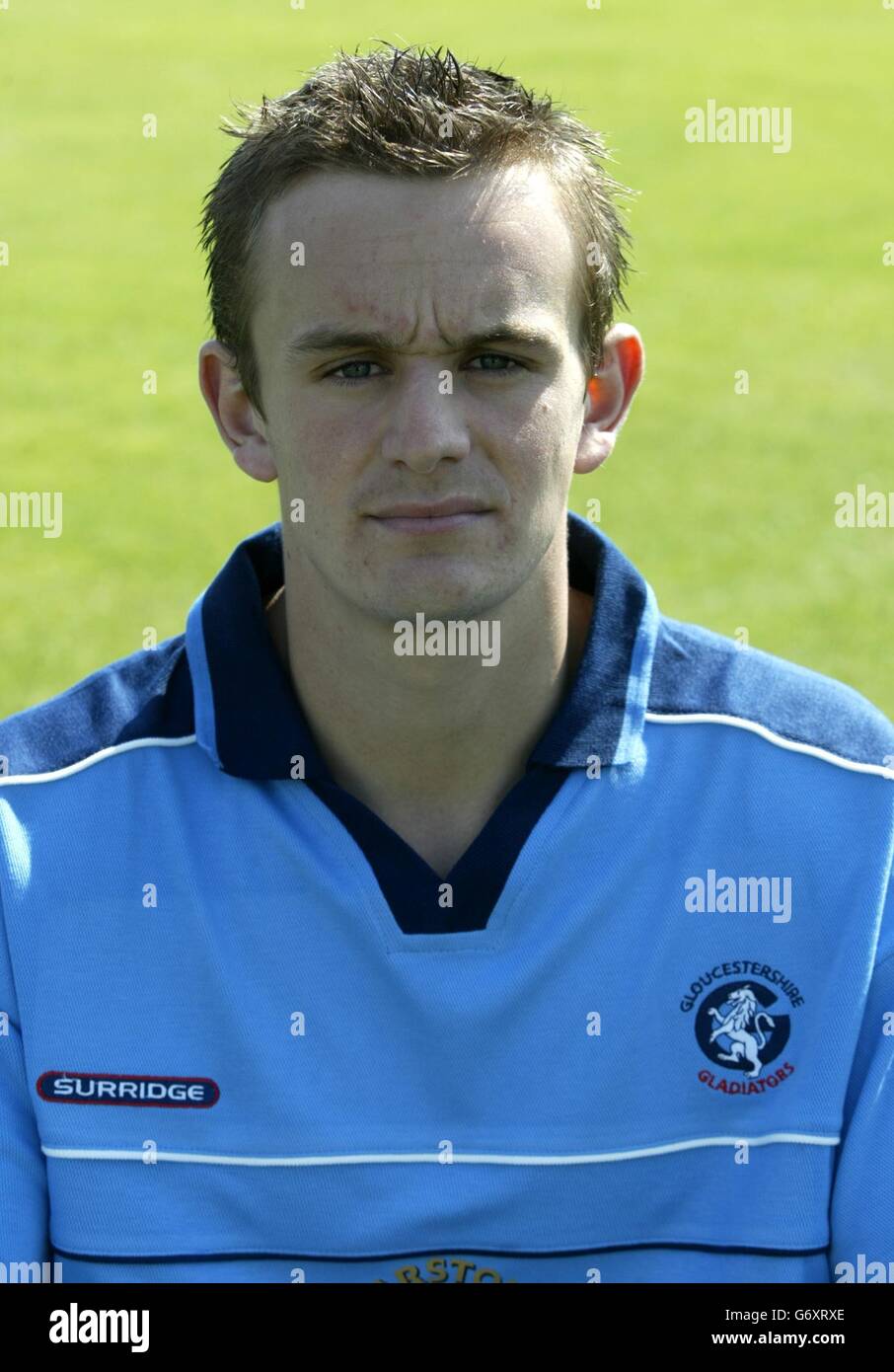 Alex Gidman of Gloucestershire County Cricket Club during a photocall at Bristol, ahead of the new 2004 season. Stock Photo