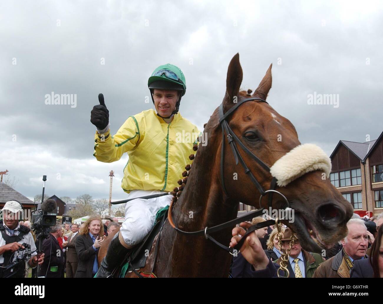 Timmy Murphy on Beef or Salmon wins the Punchestown Heineken Gold Cup, at Punchestown, Ireland. Stock Photo