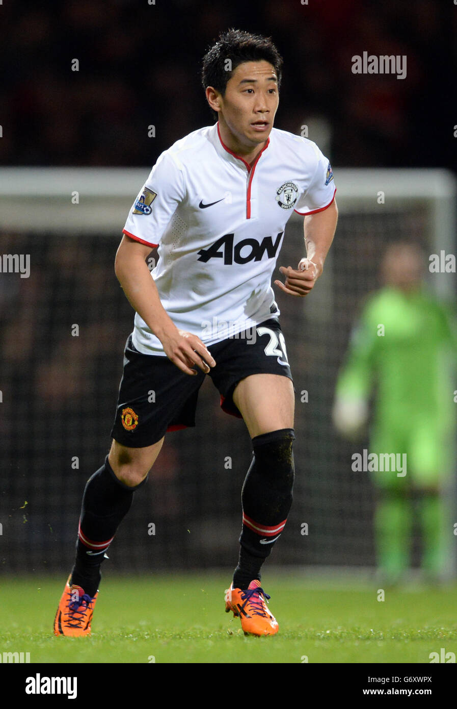 Manchester United's Shinji Kagawa and in action during the Barclays Premier League match at Upton Park, London. Stock Photo