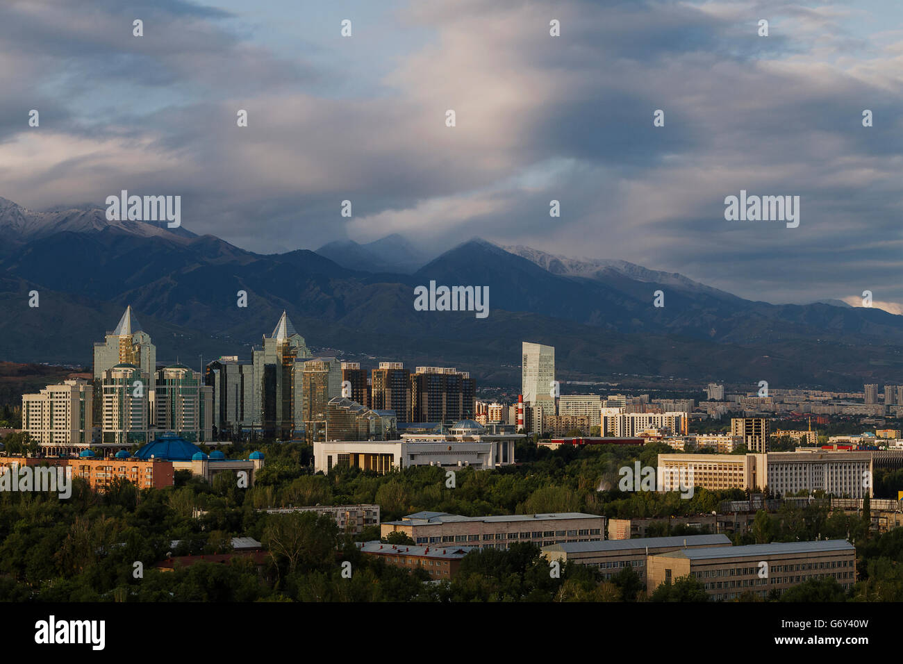 View over the city of Almaty, Kazakhstan. Stock Photo