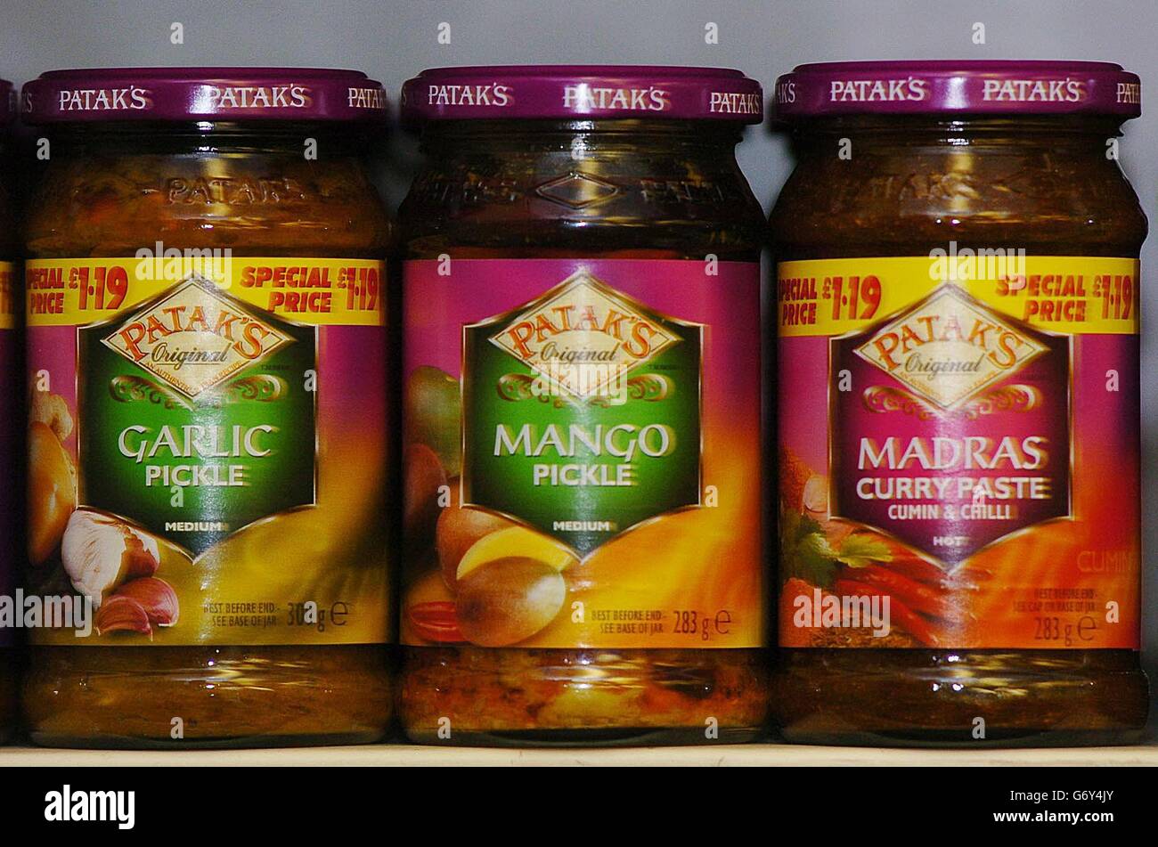 Jars of Patak's cooking sauces Stock Photo Alamy
