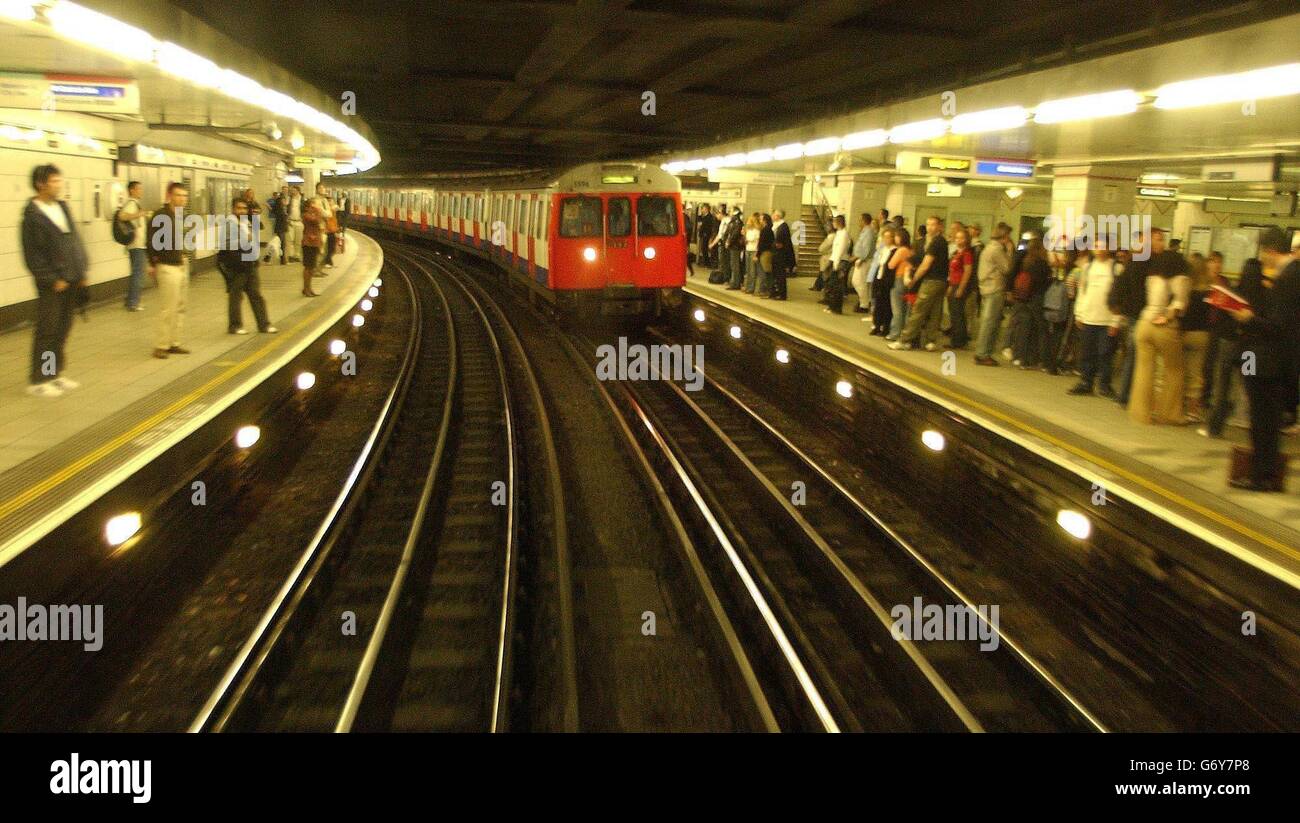 A train of the District Line of the London Underground where major repair work is to be carried out this Summer between Whitechapel in east London to Earl's Court in the west. The tube driver of a train that took members of the media to the areas where work will be carried out, Clynt Sandford, of Lewes, East Sussex, expressed his concerns about the safety and condition of the Underground, saying The Tube was in 'a terrible state' and had got worse over recent years. Bob Thorogood, the General Manager of the District Line of the London Underground said sections of the line would incur speed Stock Photo