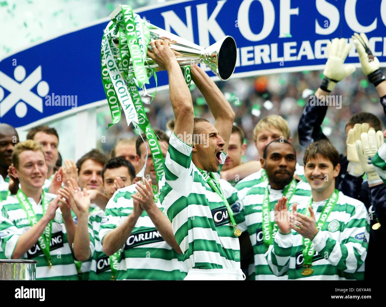 Celtic Celebrate Winning League Title Stock Photo