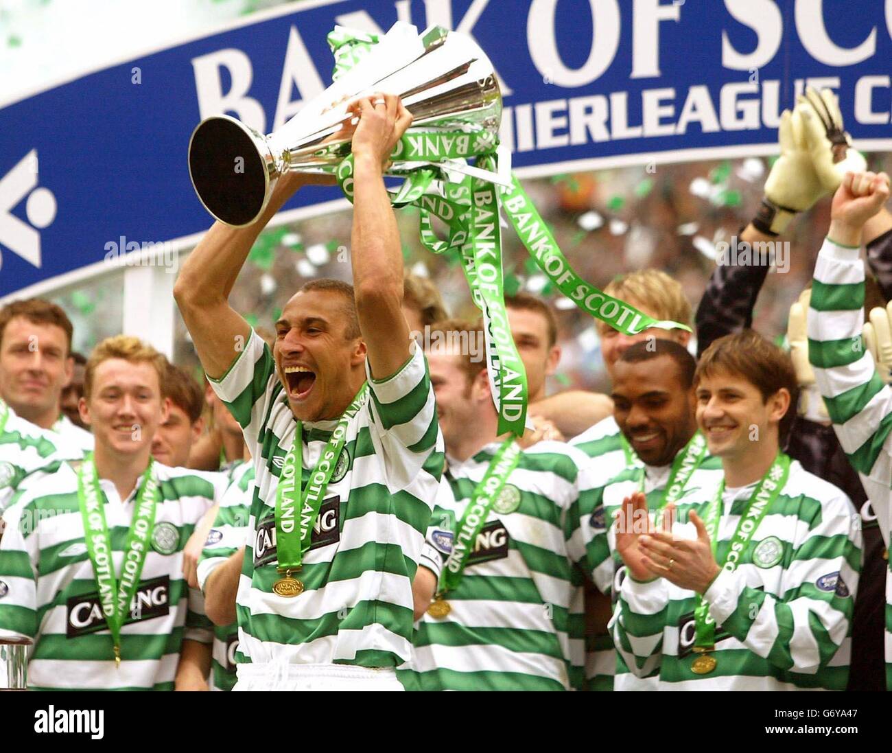 Celtic Celebrate Winning League Title Stock Photo