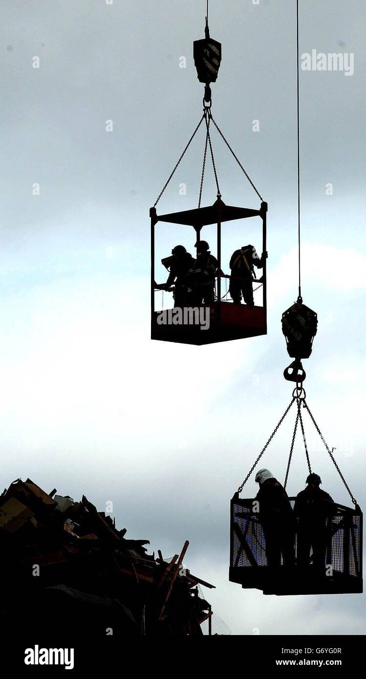 Rescue workers continue work suspended stockline plastics factory in