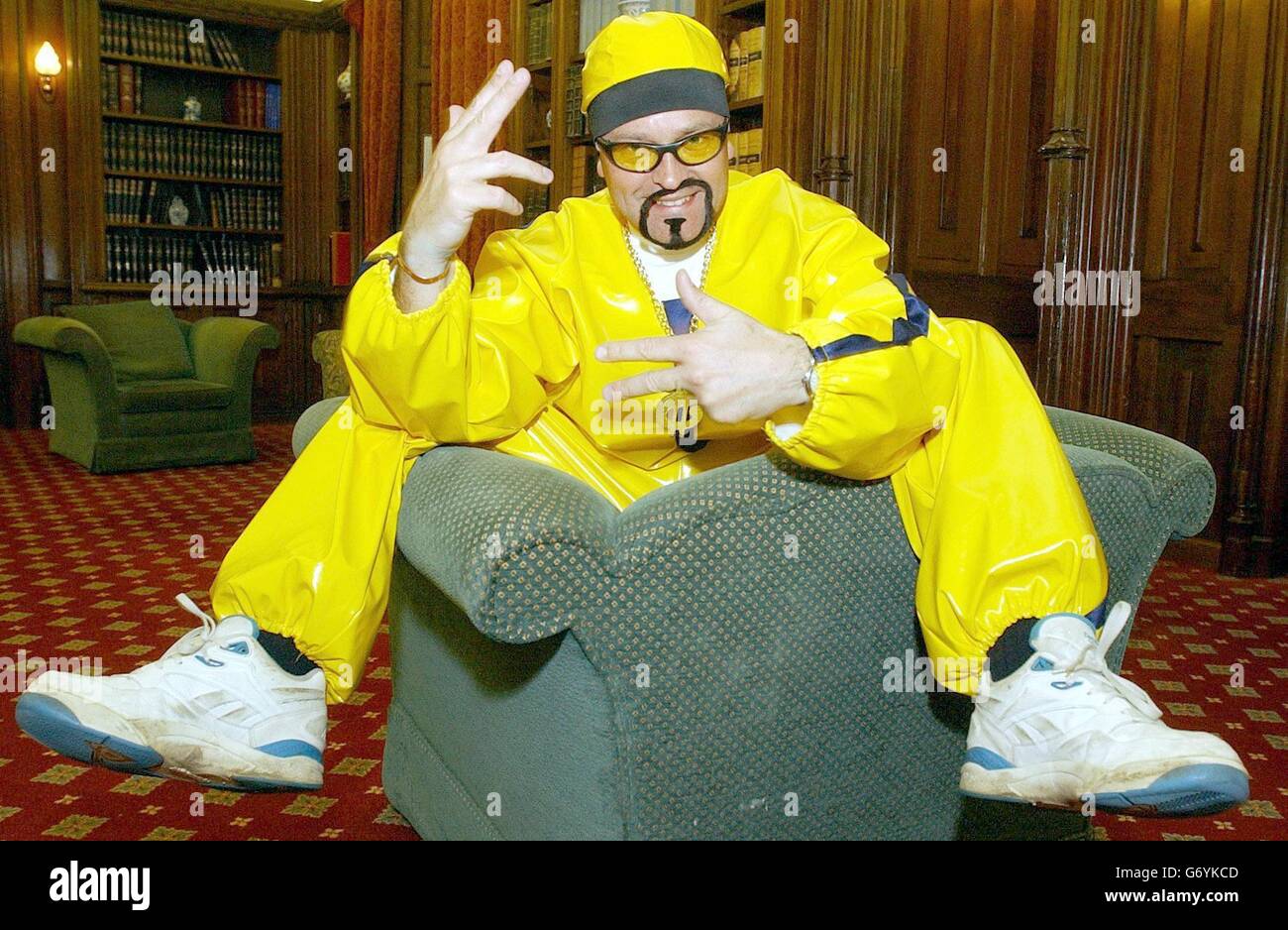 Conservative MP Alan Duncan in the guise of comedian 'Ali G'. Duncan chose his costume before attended a 'balloon debate' with five other MP's, at Latimer House in Buckinghamshire during a Conservative Party away day, an opportunity for MPs to meet for 24 hours of discussion and briefings in the run-up to the June elections. Stock Photo