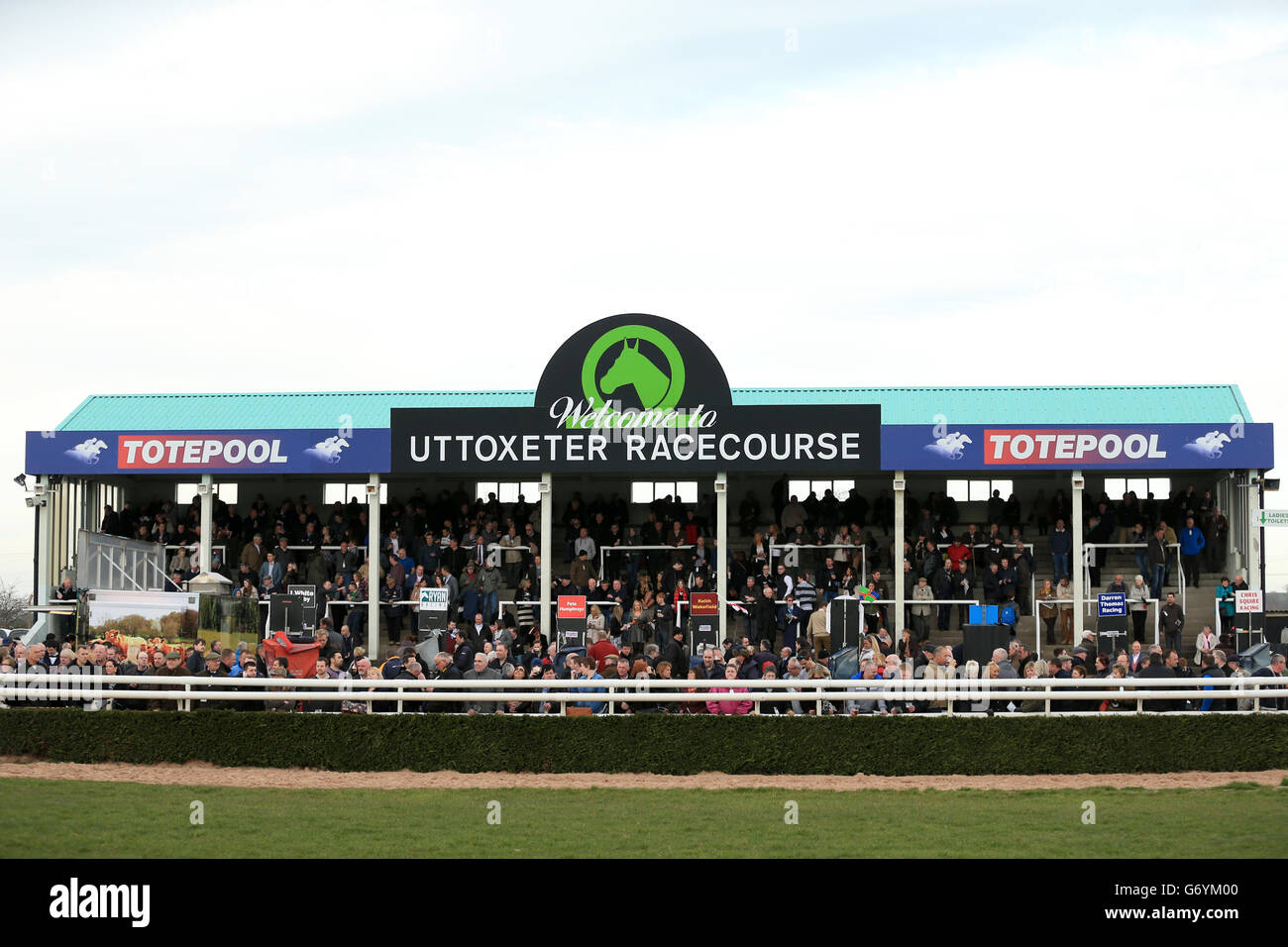 A general view of the stands at uttoxeter racecourse hires stock