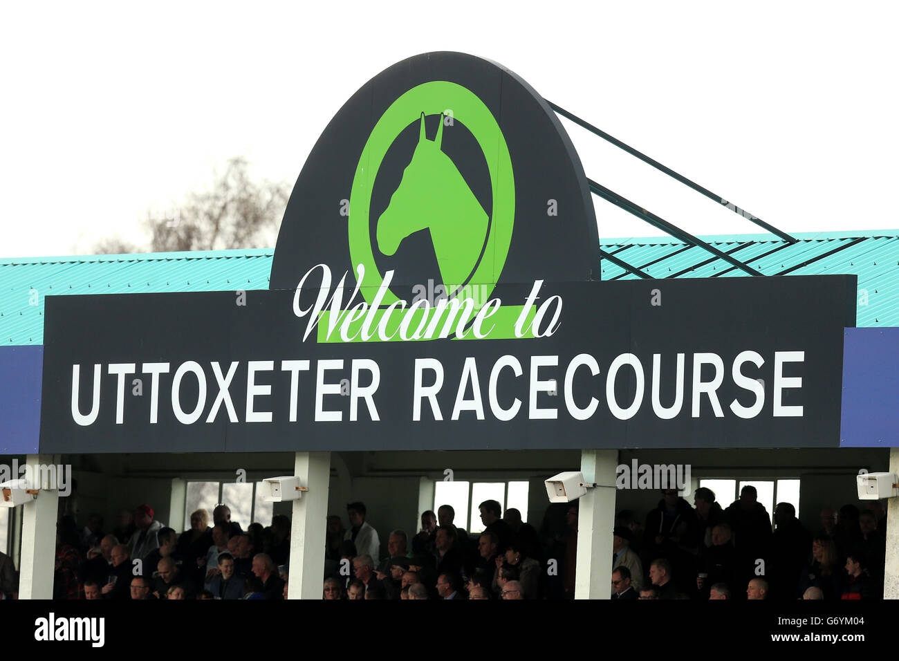 A general view of the stands at uttoxeter racecourse hires stock