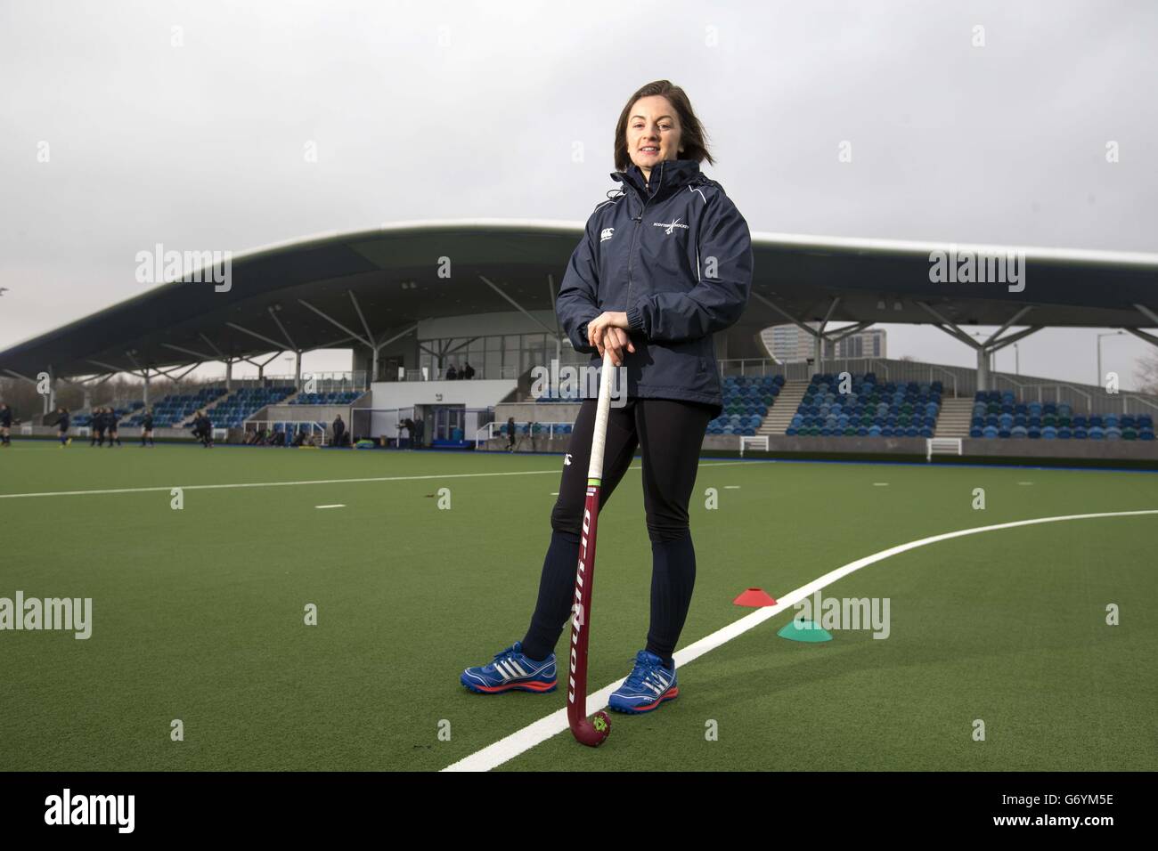Captain of the womens hockey team Linda Clement during a photocall at