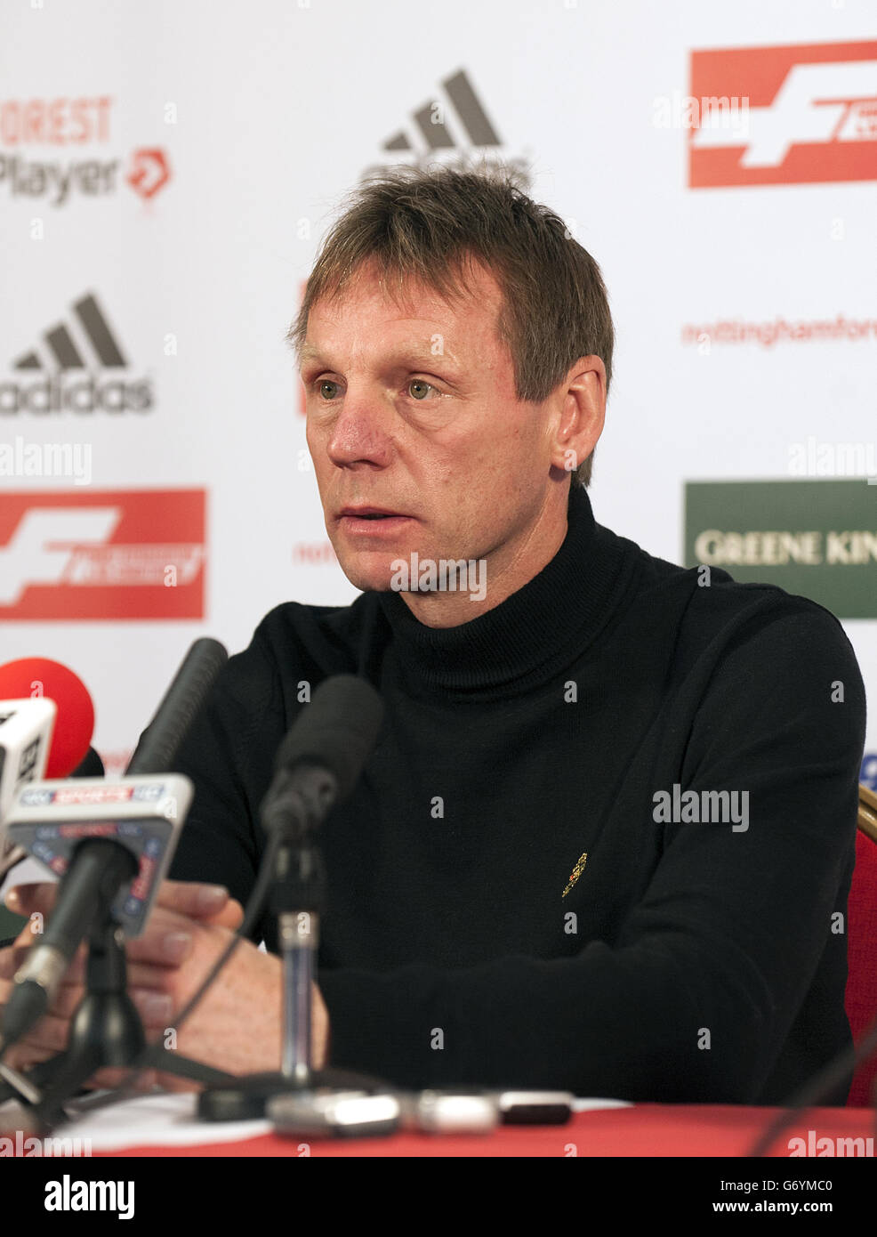 Stuart Pearce during a press conference where he was confirmed as Nottingham Forest manager starting on July 1st Stock Photo