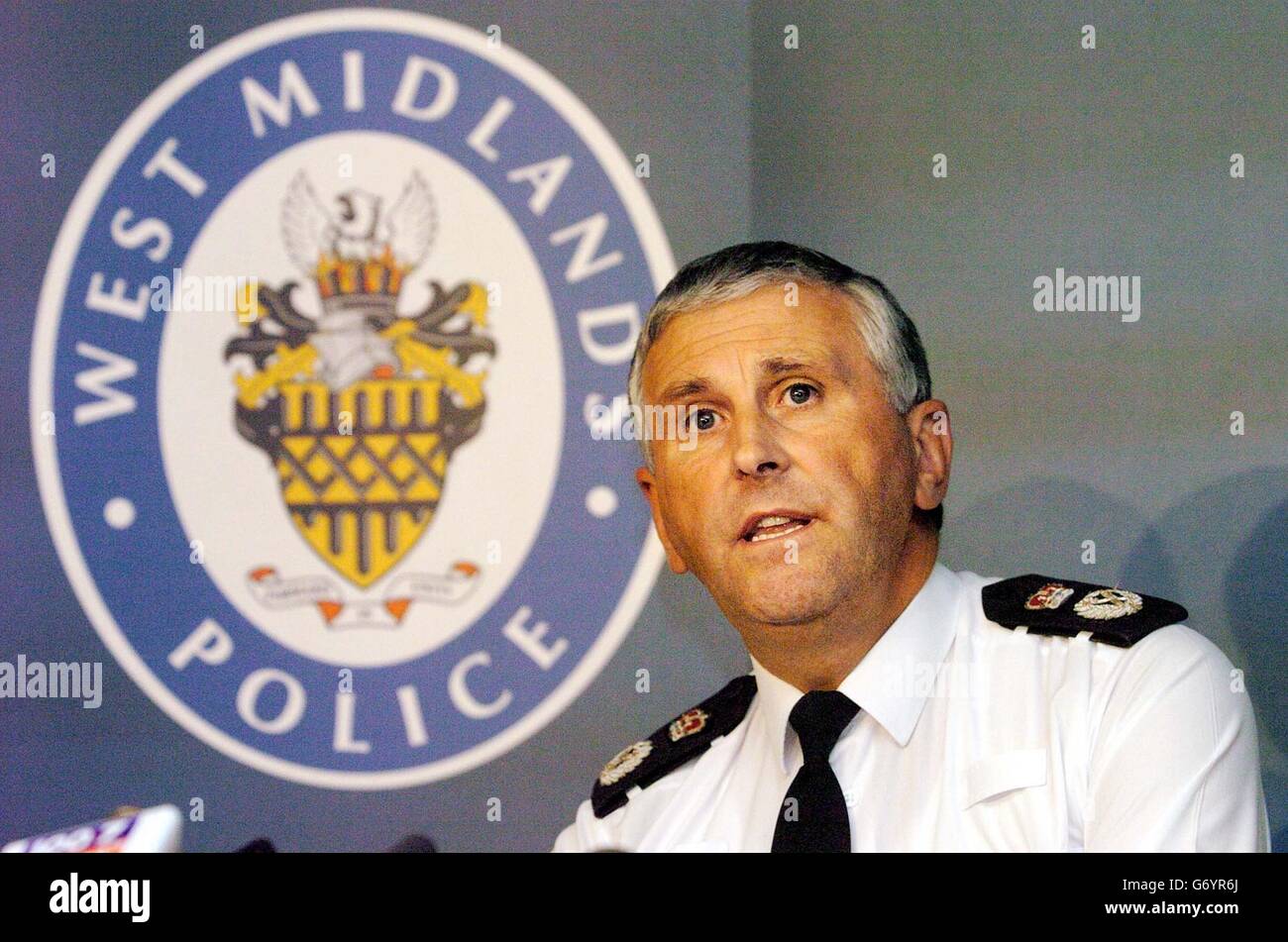 Paul Scott-Lee, Chief Constable of the West Midlands makes a statement on the stabbing and death of Detective Constable Michael Swindells in Nechells, Birmingham. Mr Scott-Lee was speaking during a press conference at Police headquarters in central Birmingham. Stock Photo