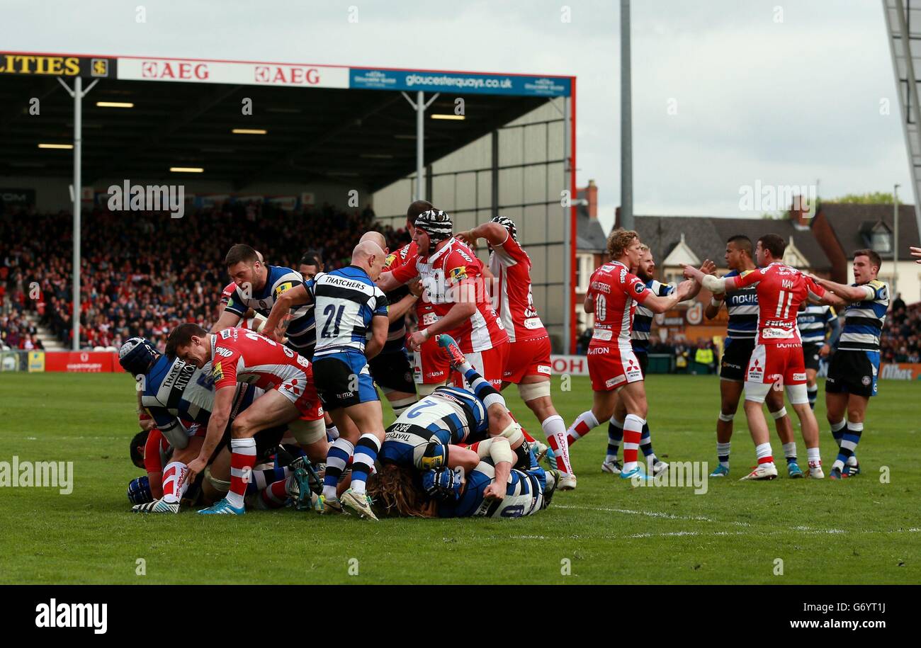 Rugby Union - Aviva Premiership - Gloucester Rugby v Bath Rugby - Kingsholm Stock Photo