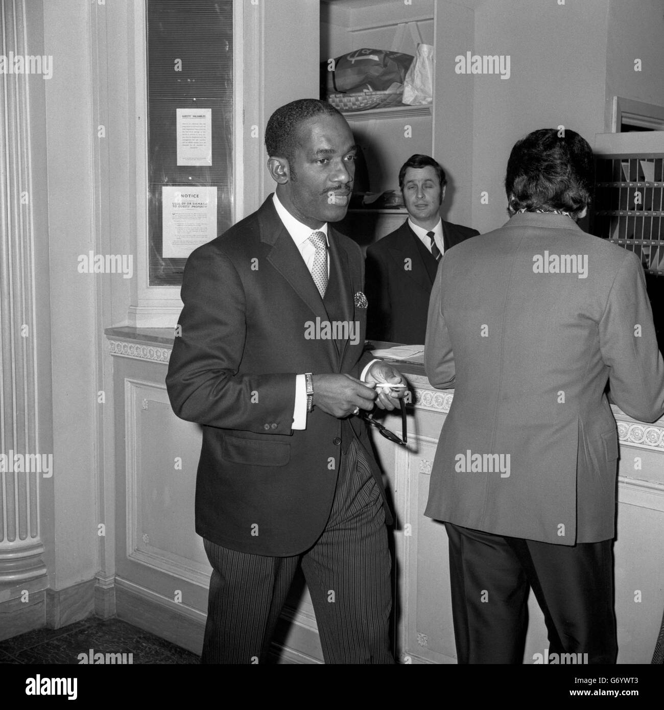 Fashion - Miss World 1970 Judge - Sir Eric Gairy - Britannia Hotel, London Stock Photo