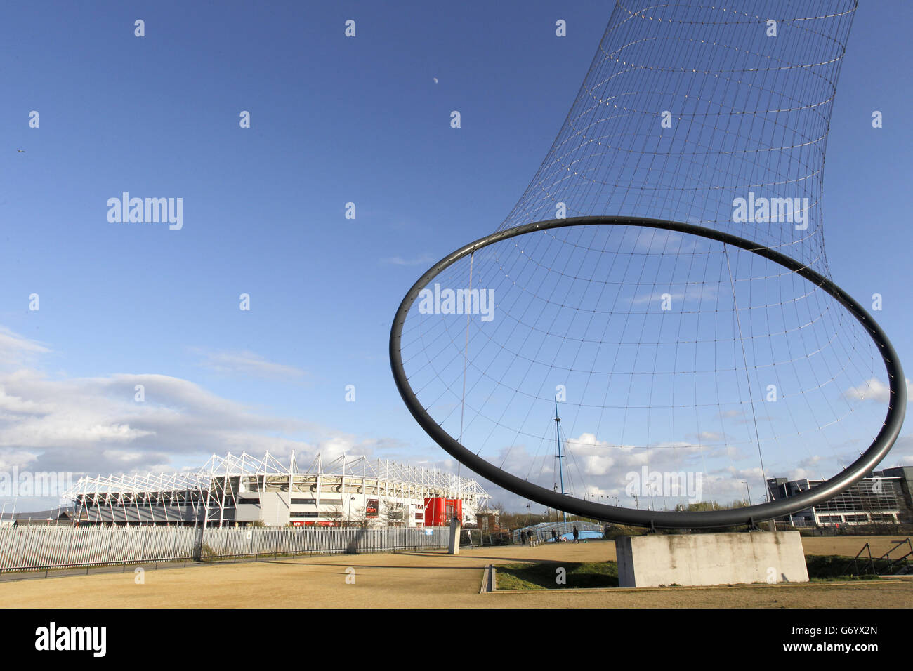 Soccer - Sky Bet Championship - Middlesbrough v Birmingham City - Riverside. A general view of an art installation outside the Riverside Stadium, home of Middlesbrough Stock Photo