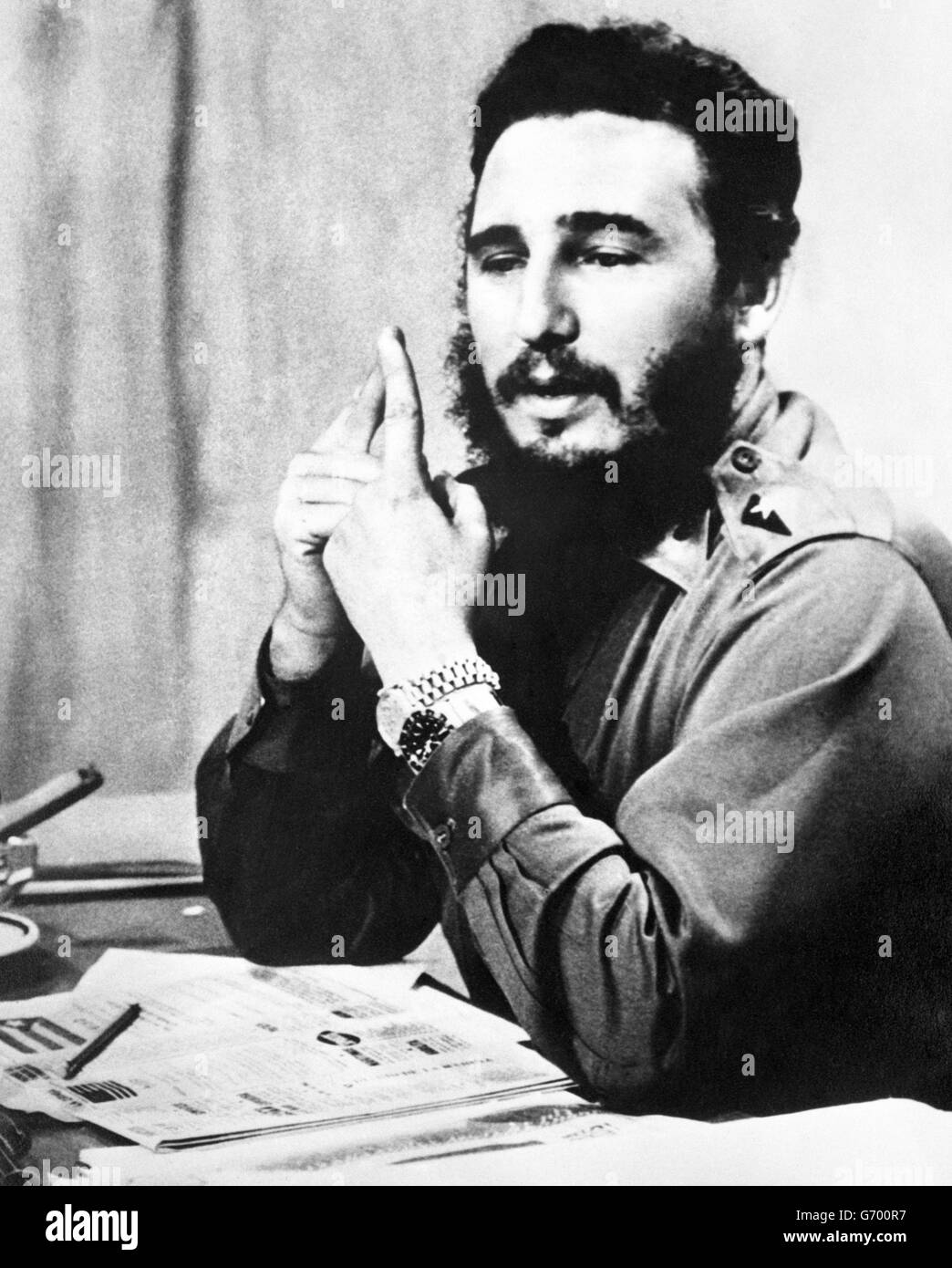 Che Guevara - Fidel in 1959 with 2 Rolex watches in Cuba, photo