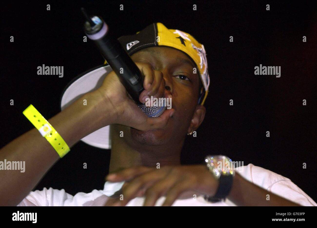 Dizzee Rascal performing on stage during the second night of The Prince ...