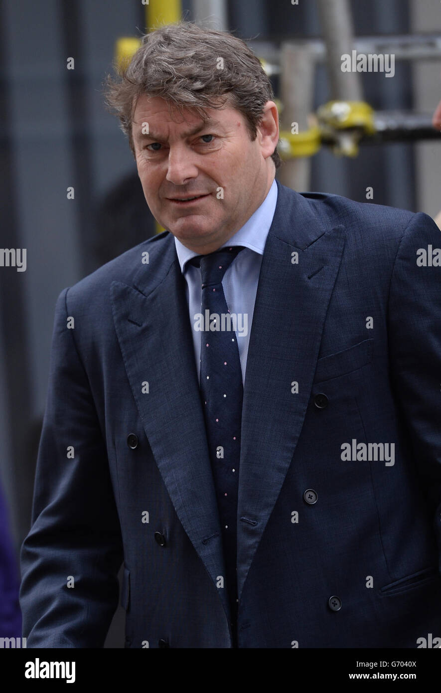 Charlie Brooks , the husband of former News International chief executive Rebekah Brooks, arrivies at the Old Bailey in London, as the phone hacking trial continues. Stock Photo