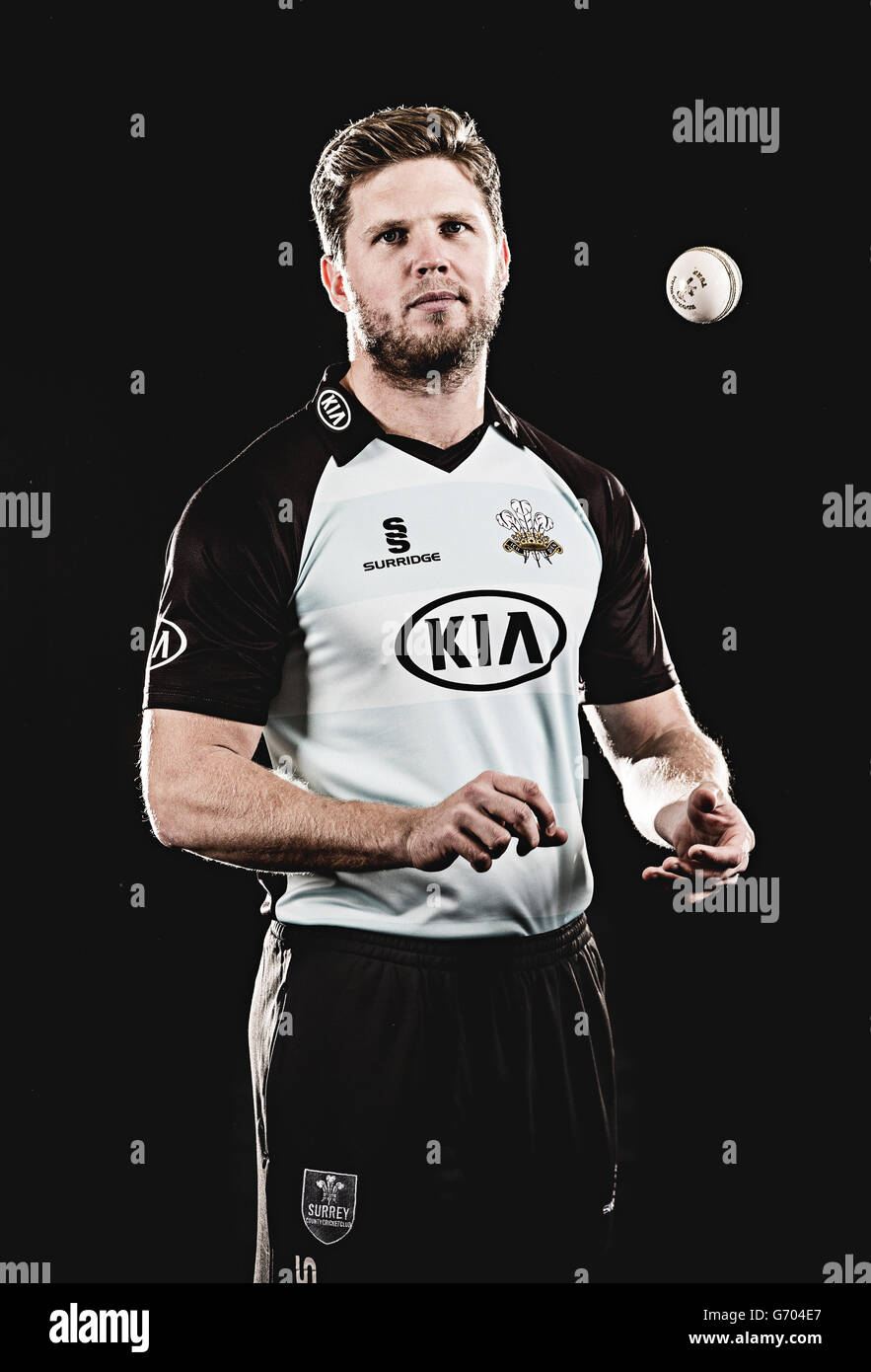 Stuart Meaker Cricket - Surrey County Cricket Club Photocall - Kia Oval. Stuart ...