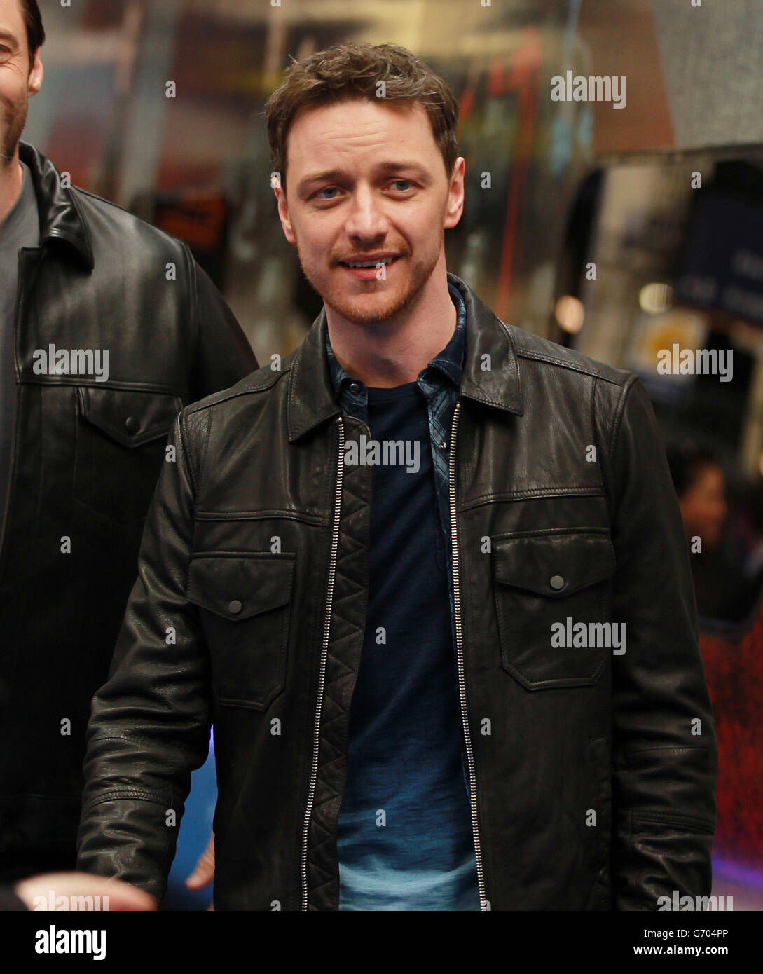 James McAvoy names a Virgin train at Euston station in London to celebrate Virgin Trains partnership with Twentieth Century Fox Film Corporation to be the official travel partner of X-MEN: Days of Future Past. Stock Photo