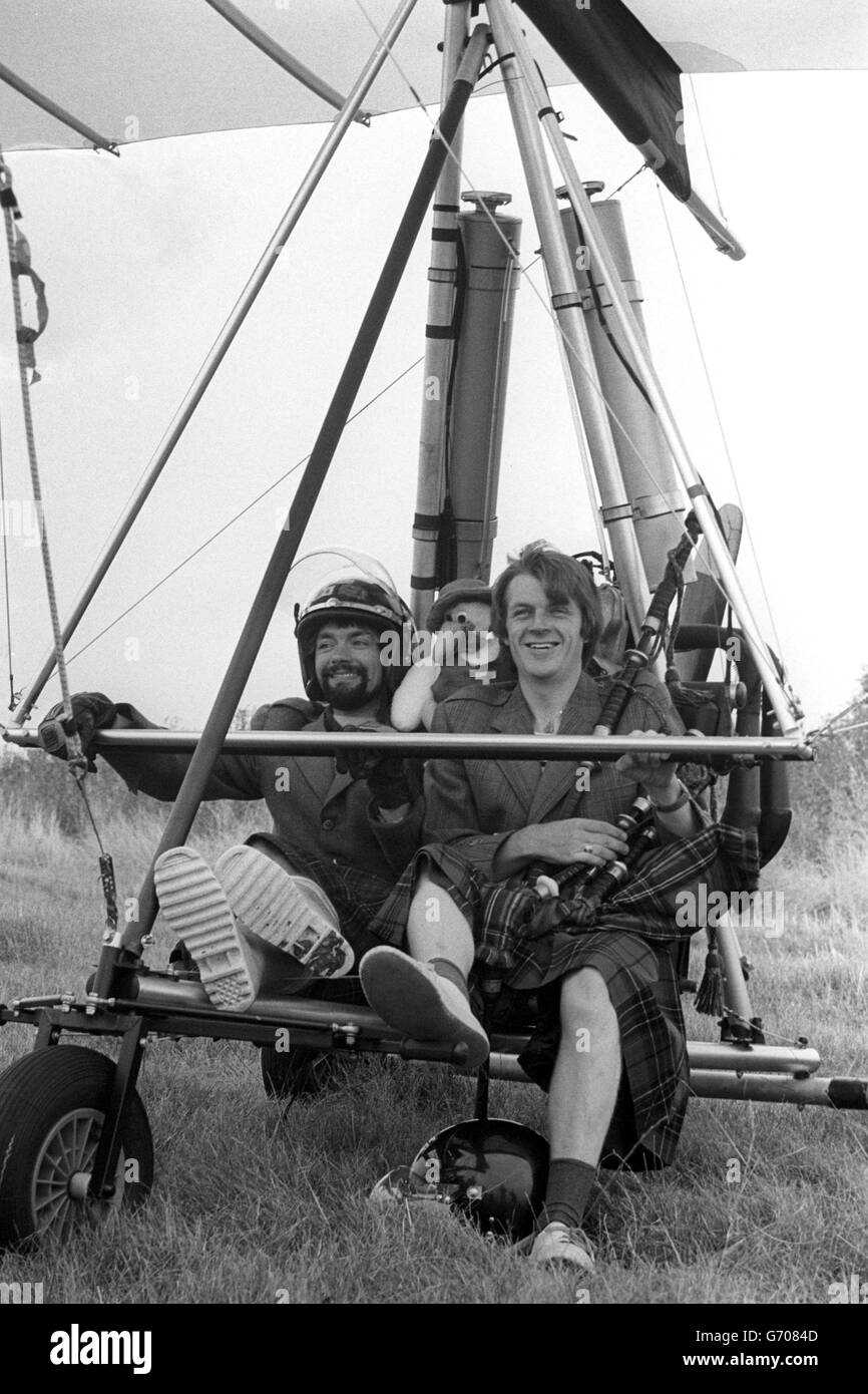 Two Seater Powered Hang Glider Setting Off On Attempt Cross Channel