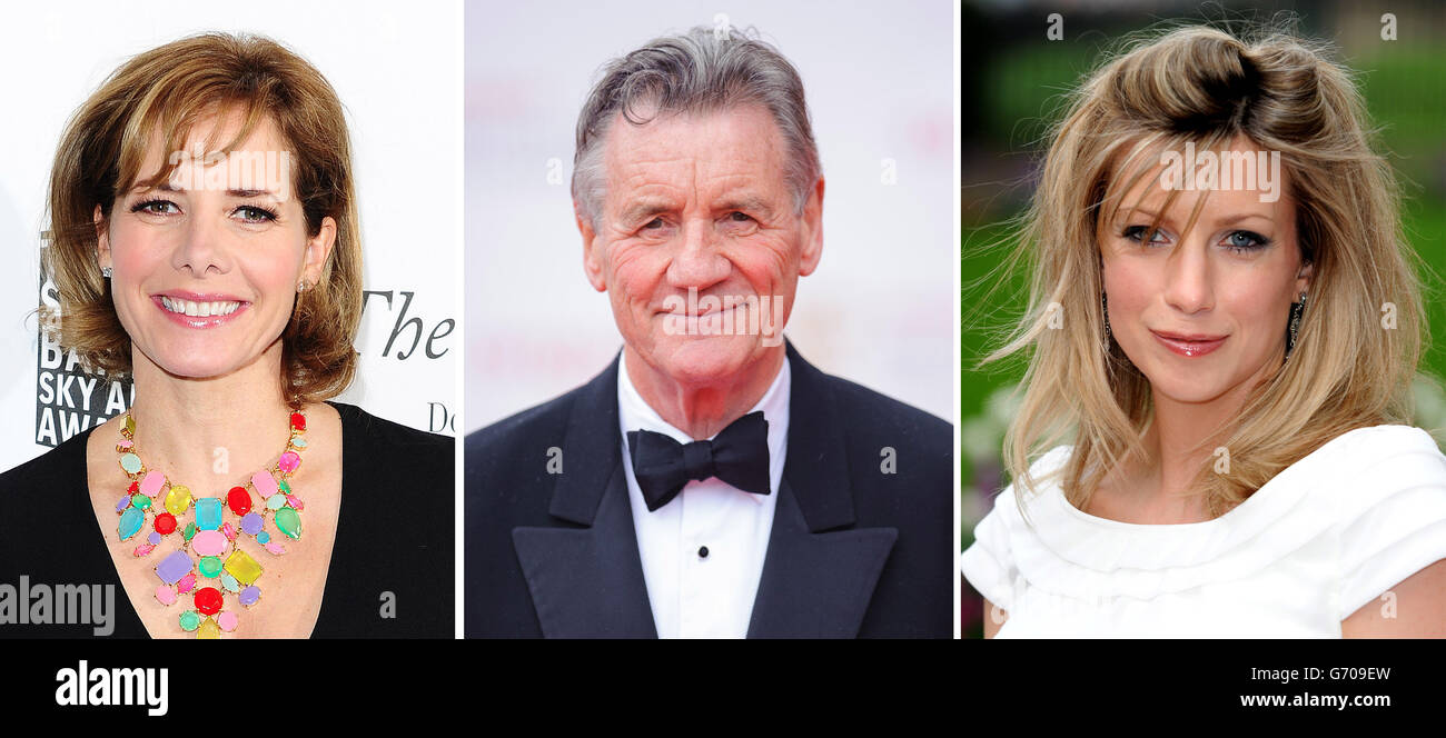 File photos of (from the left) Darcey Bussell, Michael Palin and Claire Goose. Stock Photo