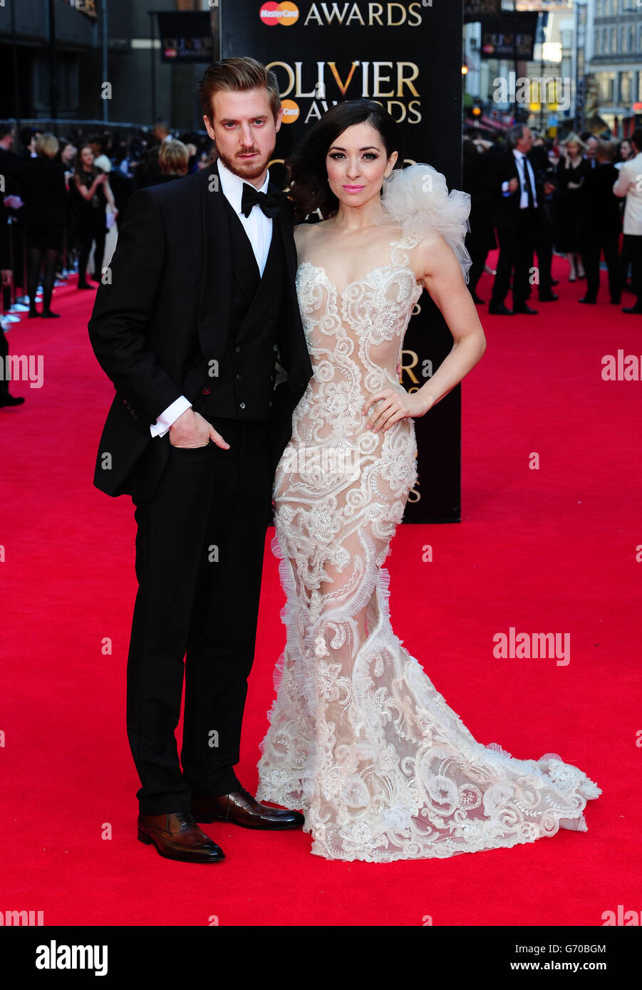 Arthur Darvill and Zrinka Cvitesic attending the Olivier Awards at the Royal Opera House in London. Stock Photo