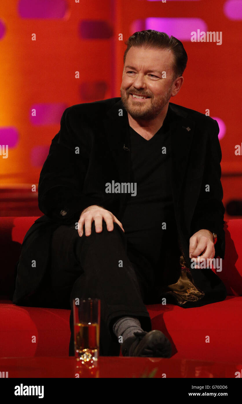 Ricky Gervais during the filming of the Graham Norton Show at the