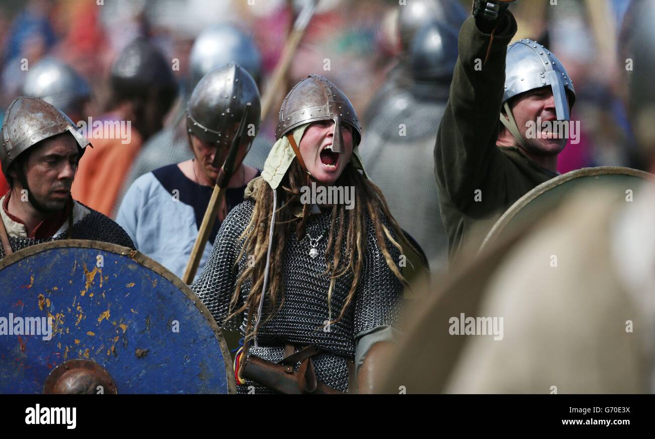 Battle of Clontarf reenactment Stock Photo Alamy
