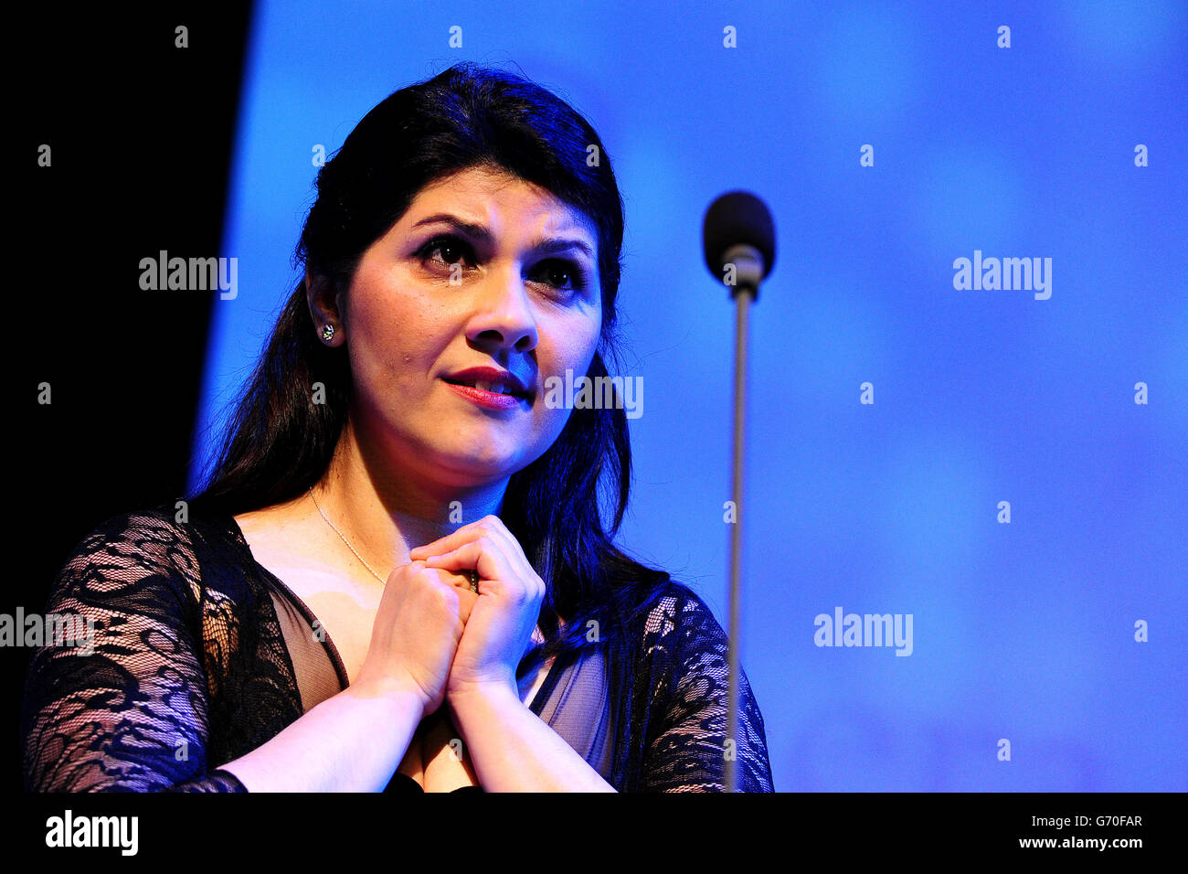 Susana Gaspar performs at the International Opera Awards 2014 held at the Grosvenor House Hotel, in London. Stock Photo