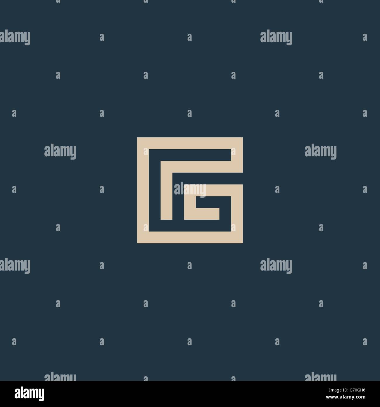 Unusual geometric letter G. Architecture vector logo. Isolated monogram. Stock Vector