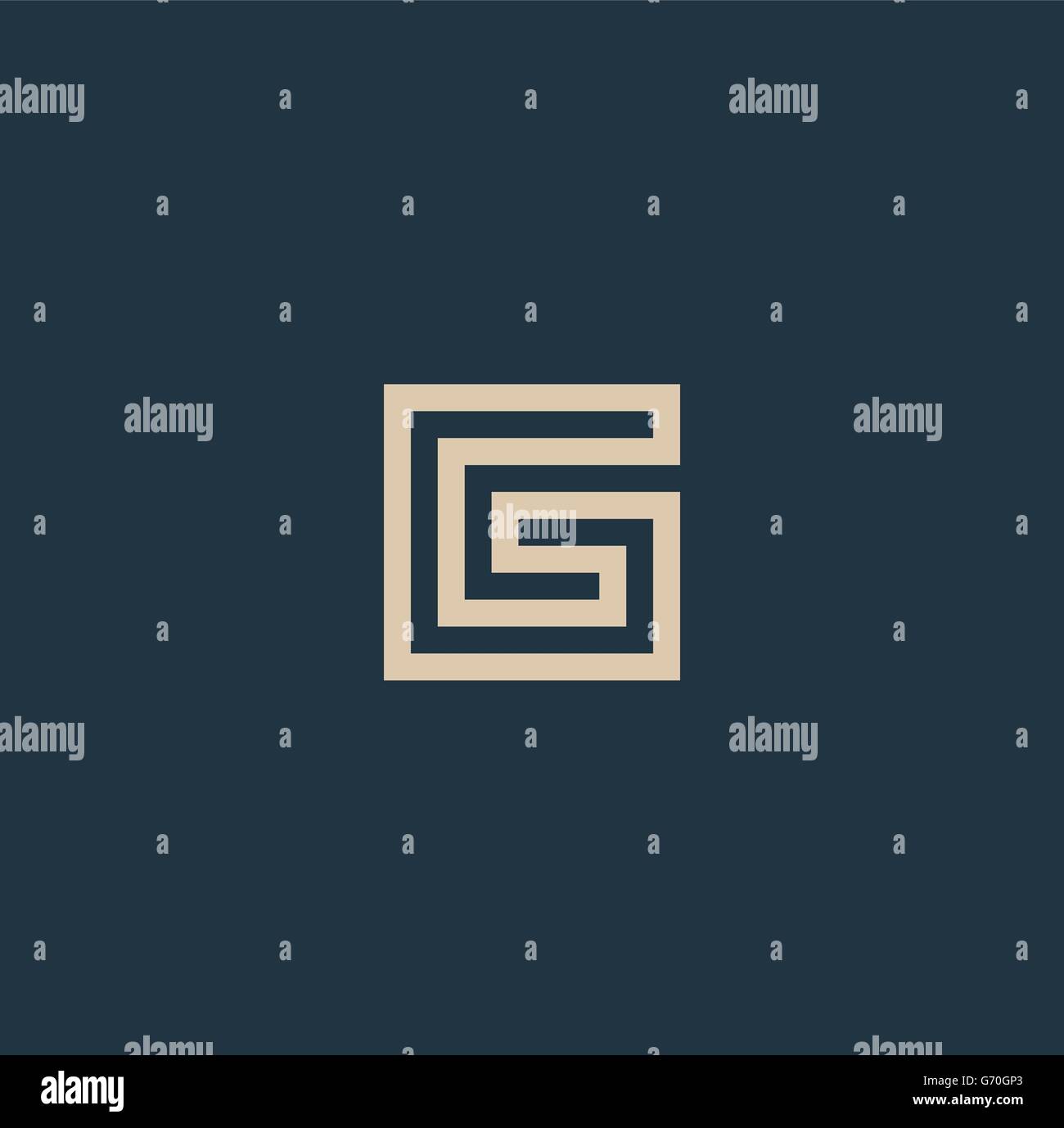 Unusual geometric letter G. Architecture vector logo. Isolated monogram. Stock Vector