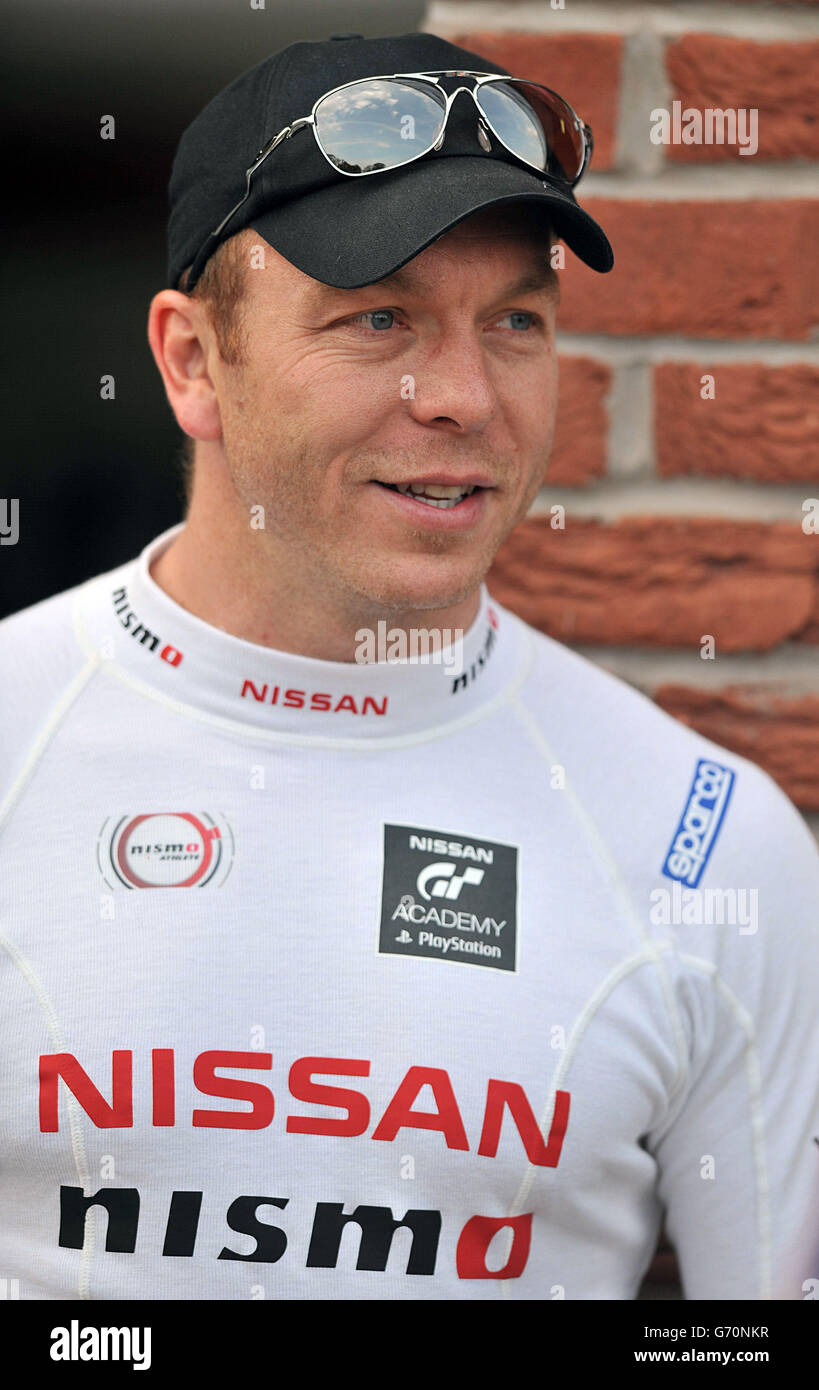 Motor Racing - Avon Tyres British GT Championship - Races 1 and 2 - Oulton Park. Nissan GT Academy Team's Sir Chris Hoy prior to the start of Race Two of the Avon Tyres British GT Championship at Oulton Park, Cheshire. Stock Photo