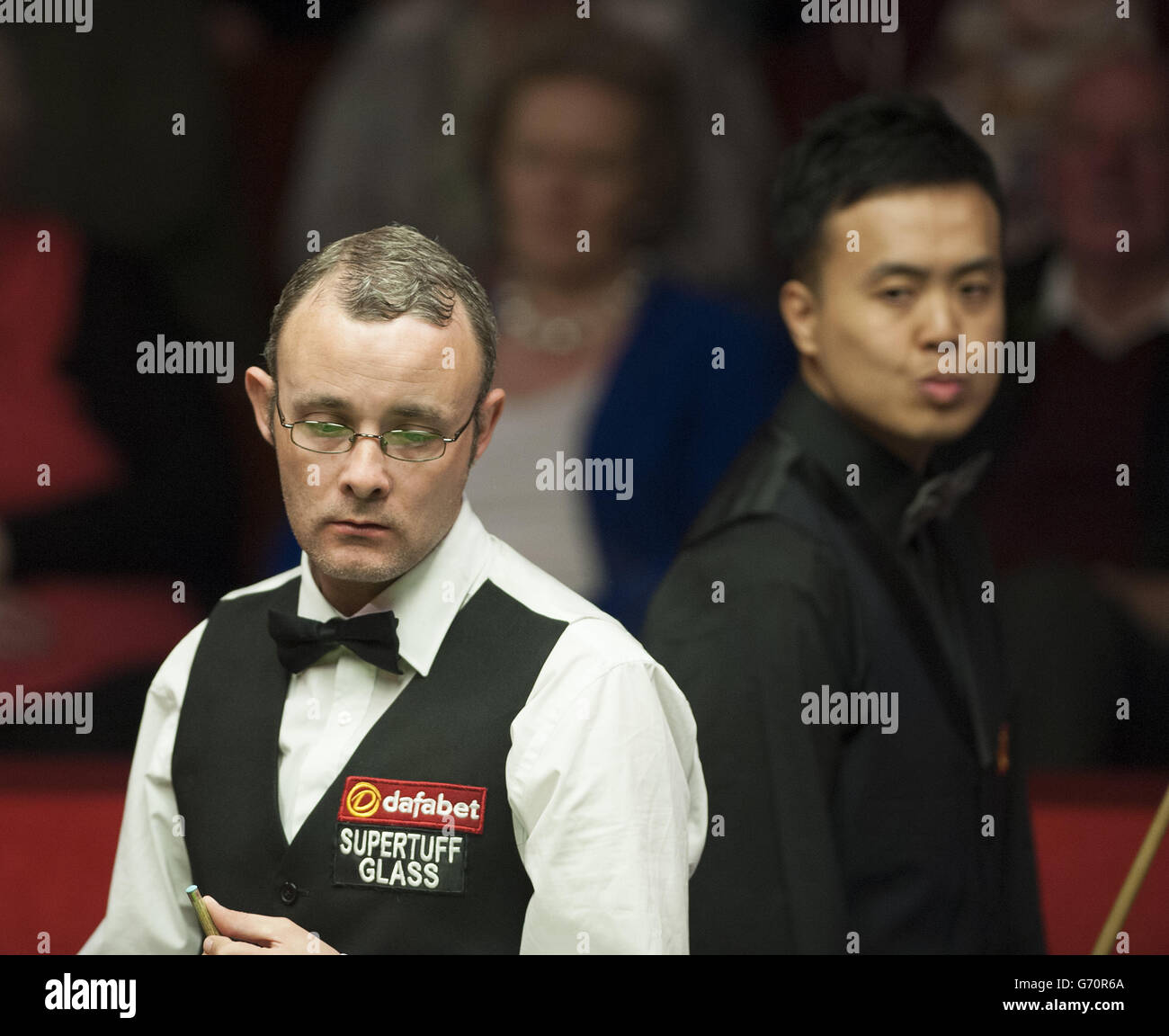 Marco Fu during his match against Martin Gould during the Dafabet World Snooker Championships at The Crucible, Sheffield. PRESS ASSOCIATION Photo. Picture date: Wednesday April 23, 2014. See PA story SNOOKER World. Photo credit should read: Tim Goode/PA Wire Stock Photo