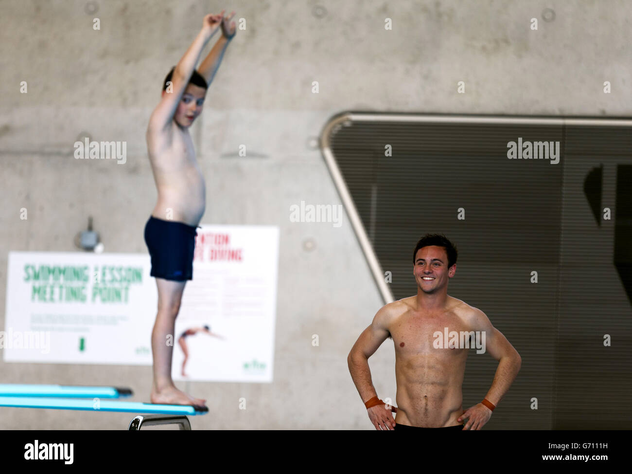 Swimming Tom Daley Diving Academy Launch Aquatics Centre Stock Photo Alamy