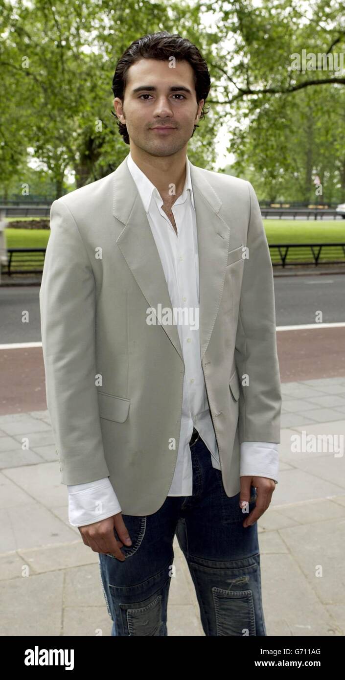 Singer Darius Danesh arrives for the Ivor Novello Awards at the Grosvenor House hotel on Park Lane in central London. The 49th annual awards honour the best songs and film scores of 2003. Stock Photo