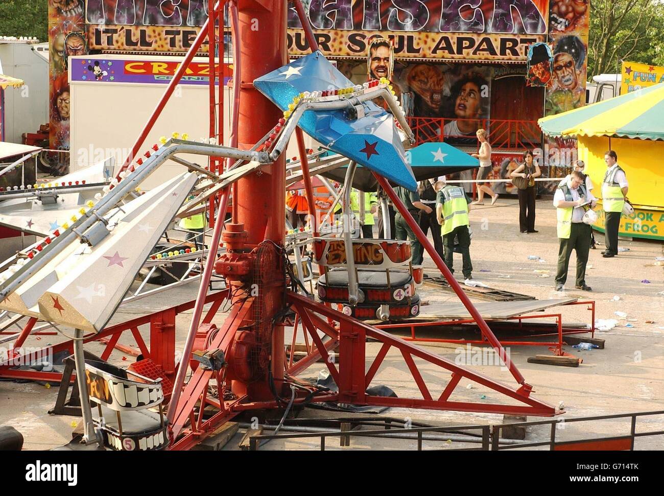 Funfair accident Stock Photo 107590579 Alamy
