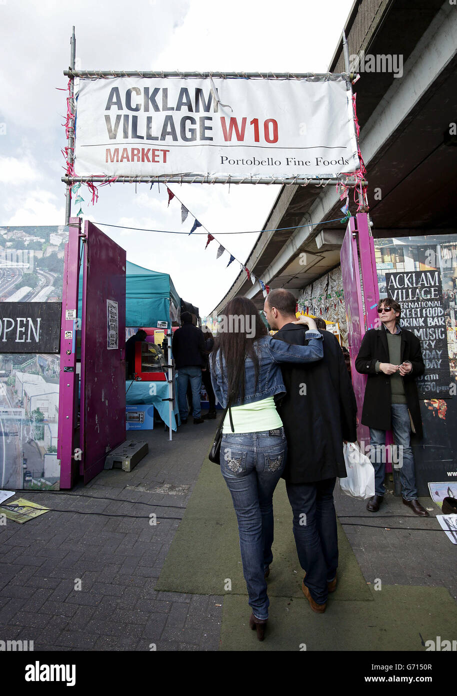 The sign above the entrance to Acklam Village Market on Portobello Road