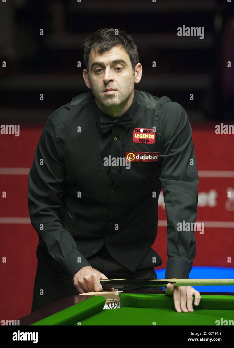 Ronnie O'Sullivan during his match against Shaun Murphy during the