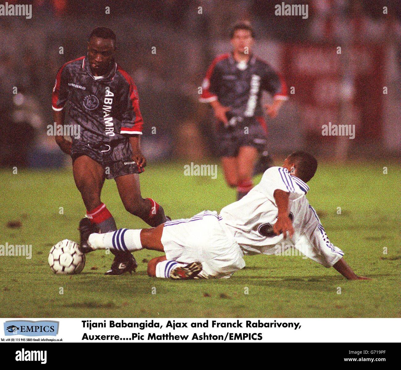 Tijani Babangida, Ajax and Franck Rabarivony, Auxerre Stock Photo