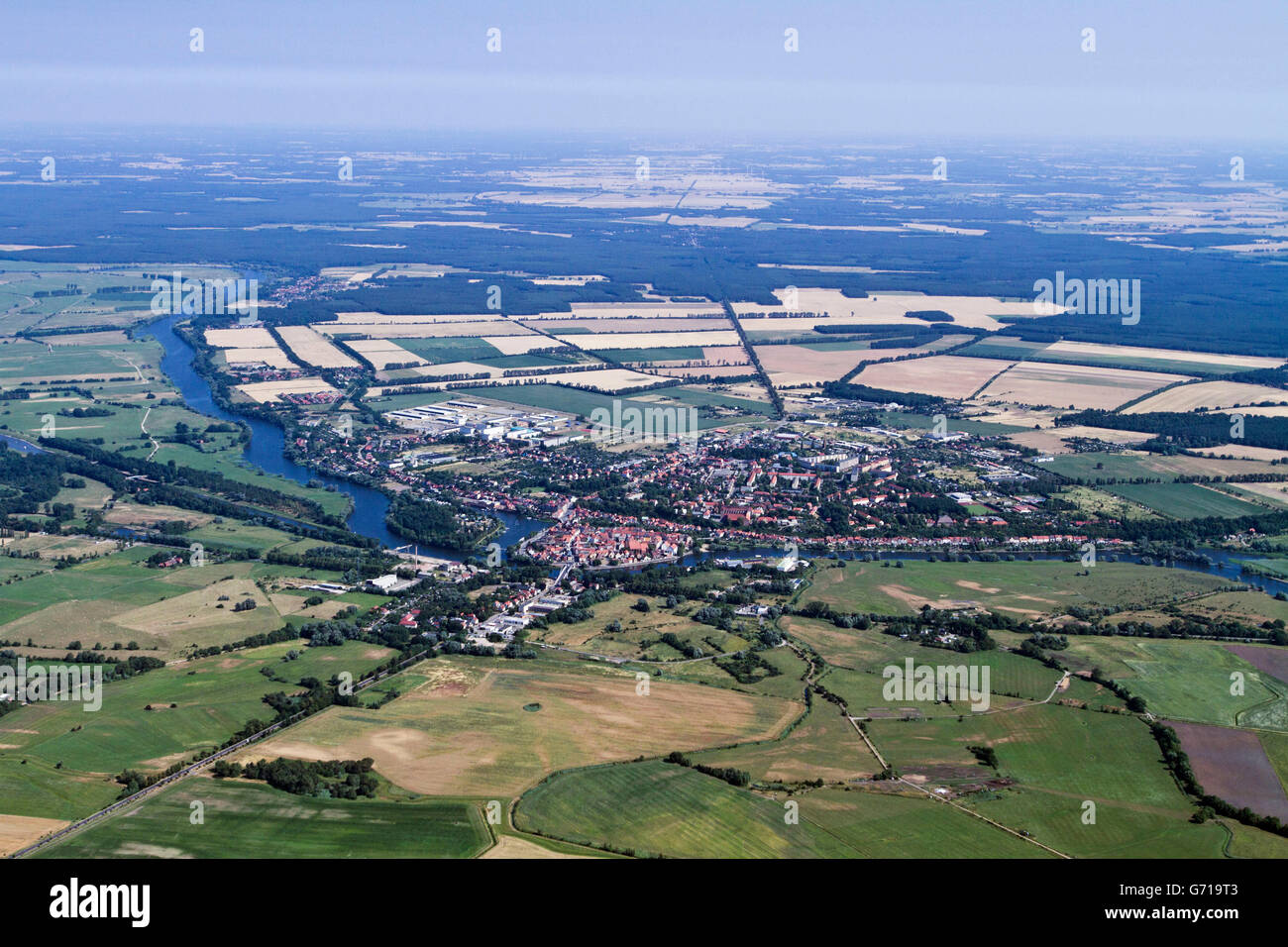 Havel river, Havelberg, Brandenburg, Germany Stock Photo