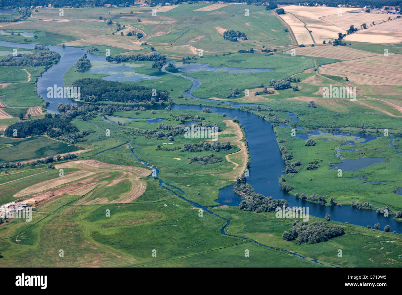River Havel, north of Jederitz, east of Havelberg, Saxony-Anhalt, Germany Stock Photo