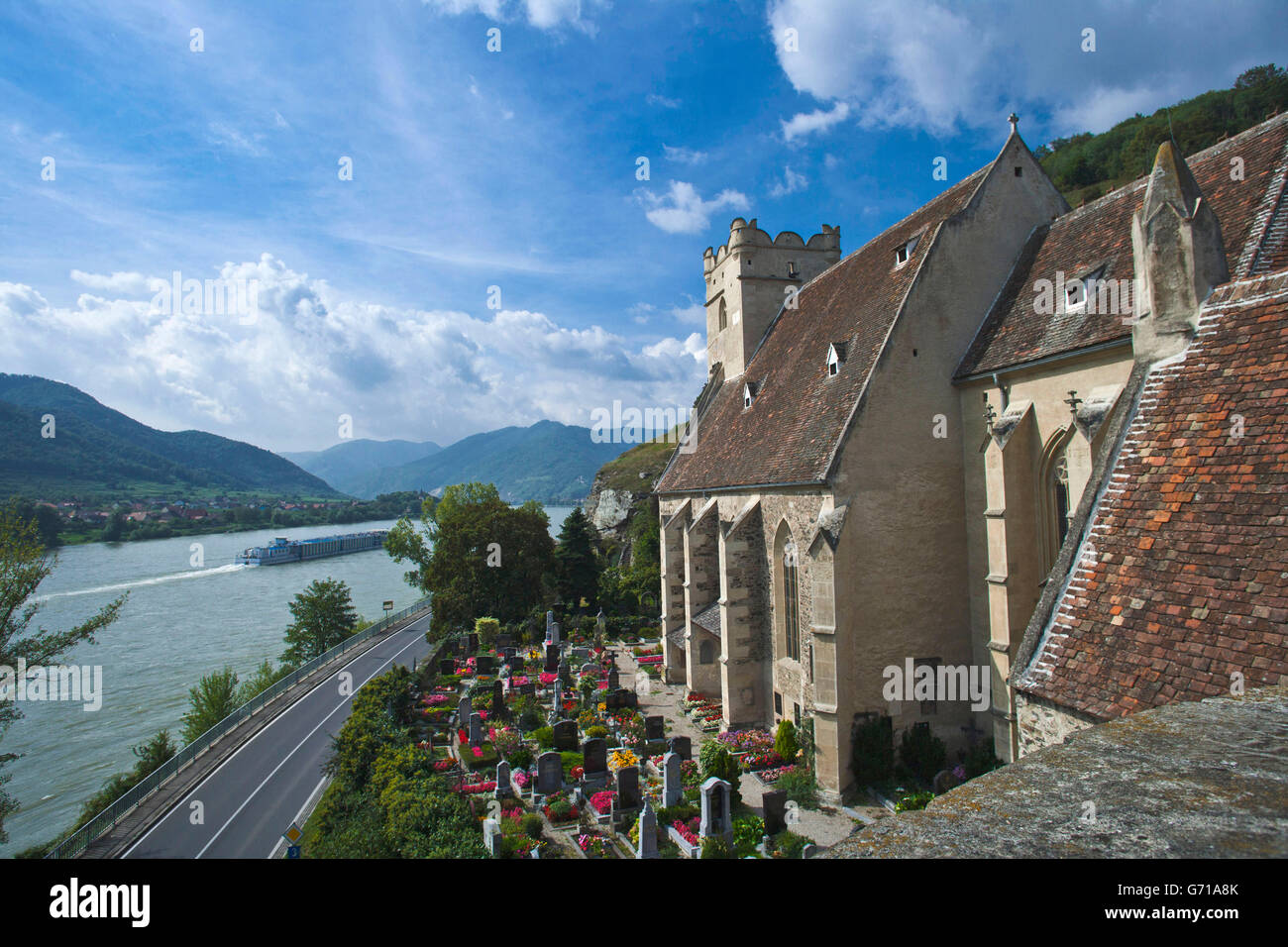 Fortified church, St Michael, Wachau, Danube, Lower Austria, Austria Stock Photo