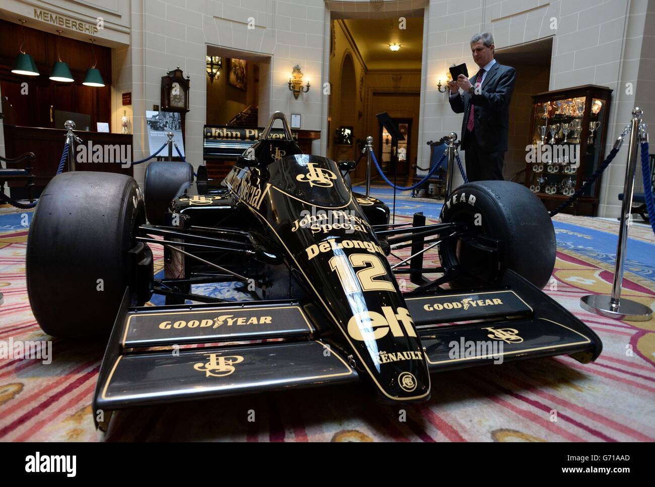 The Formula One Lotus racing car driven by the late Ayrton Senna, who