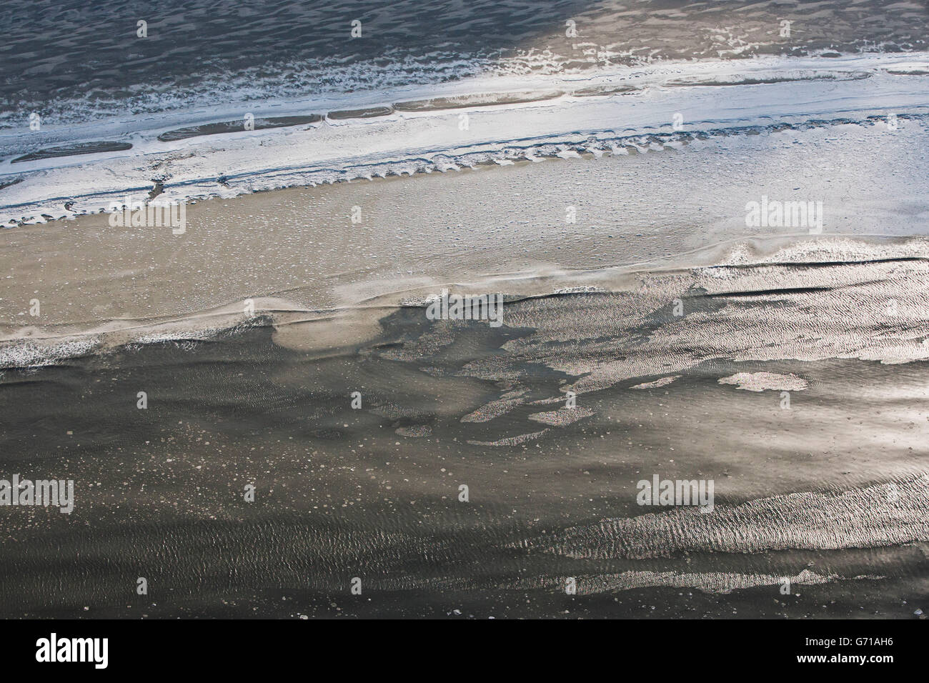 Ice floes, beach of Borkum, East Frisia, North Sea, Lower Saxony, Germany Stock Photo