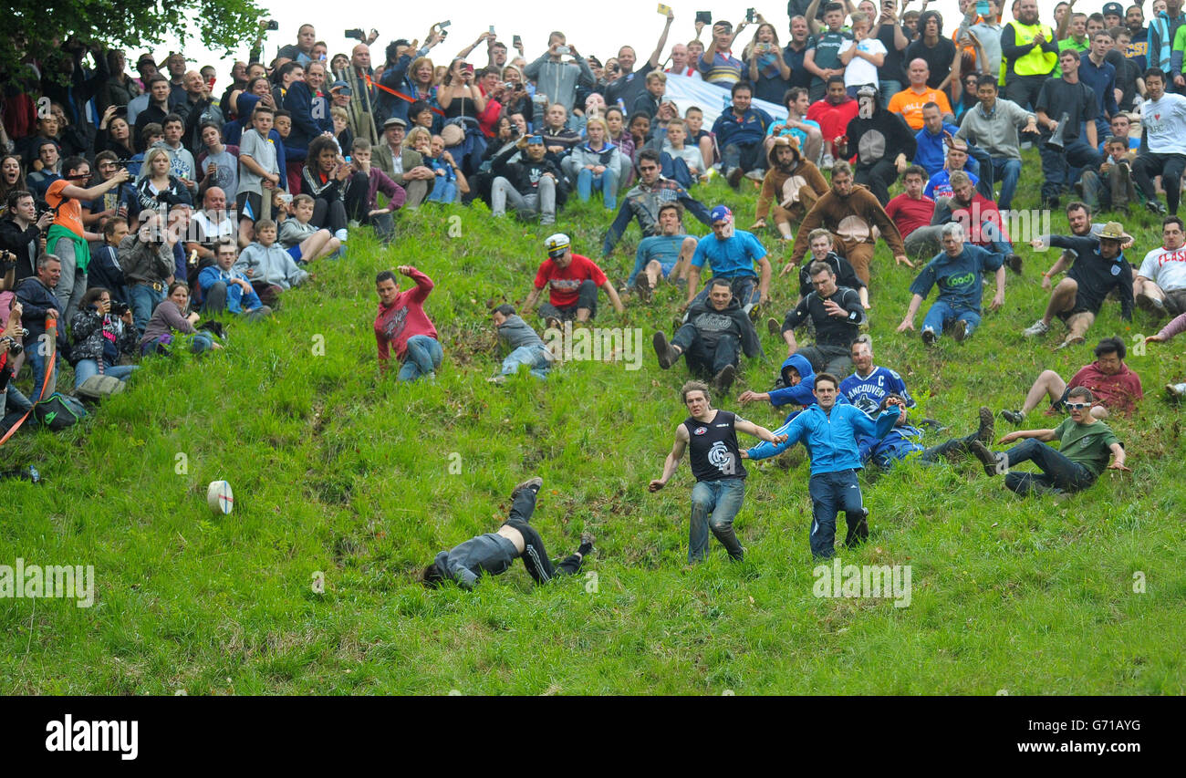 Cheese Rolling race Stock Photo Alamy