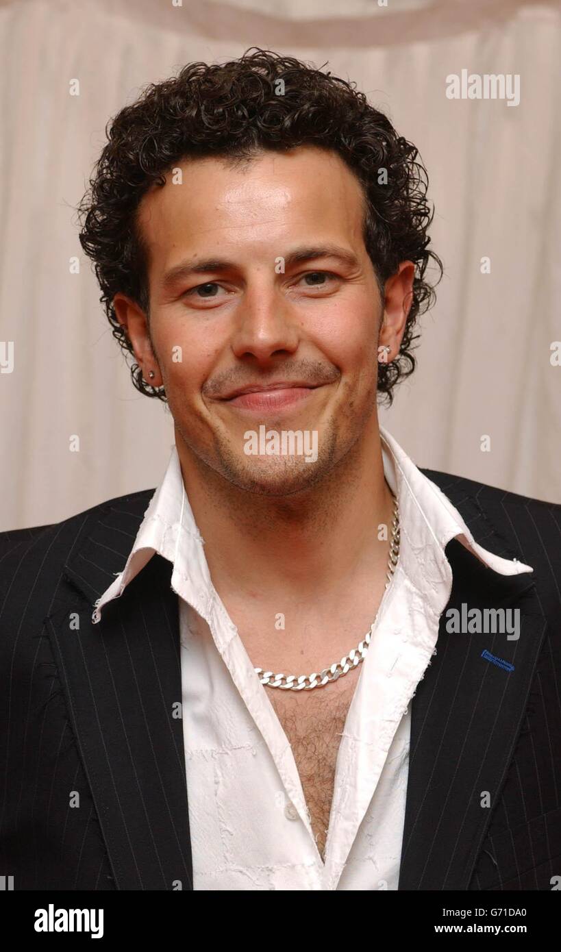 Former Steps singer Lee Latchford-Evans arrives at Gordon Ramsay's temporary restaurant in Brick Lane, east London for 'Hell's Kitchen', the ITV reality cooking show with celebrities manning the kitchen . Hosted by Angus Deaton, the show sees the worst chefs voted off by the public. Stock Photo