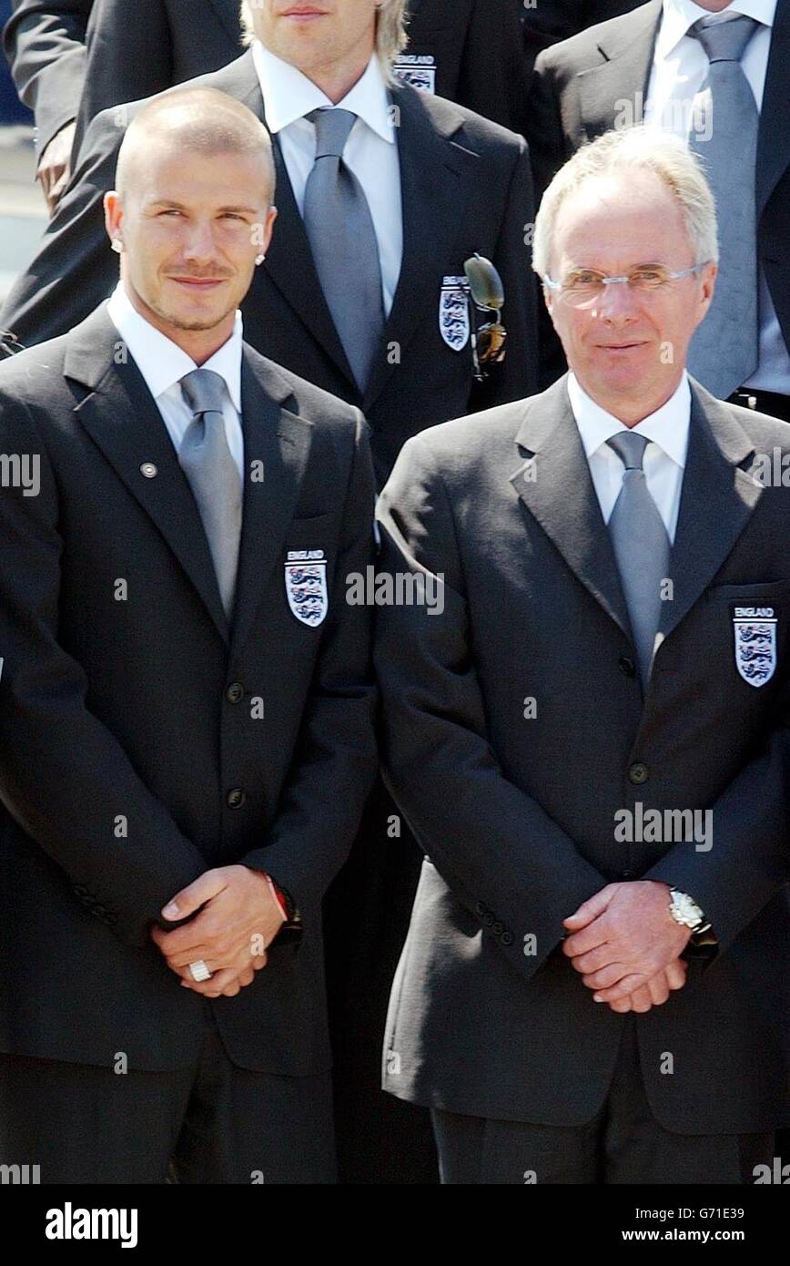 The England Squad Leave For Portugal Euro 2004 Stock Photo Alamy