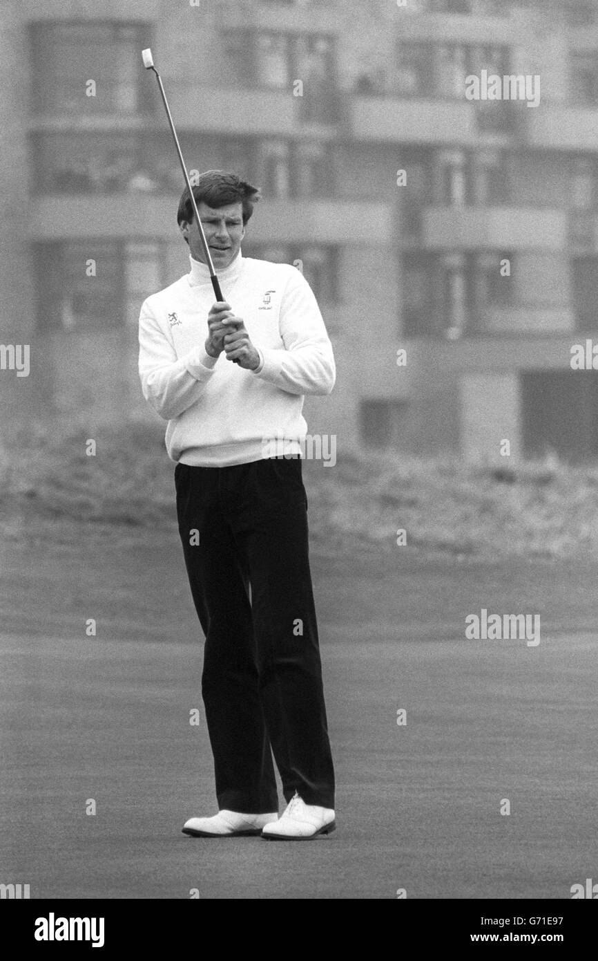 England's Nick Faldo during play in the Dunhill Cup at St Andrews in Scotland. Stock Photo