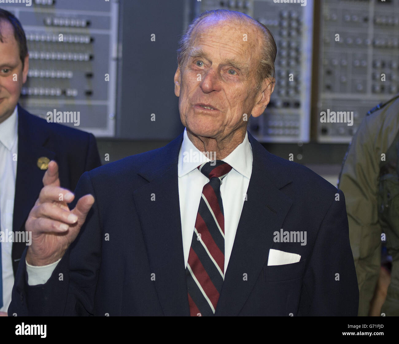 The Duke of Edinburgh during his visit to the RAF Air Defence Radar Museum at RAF Neatishead, Norwich, Norfolk. Stock Photo