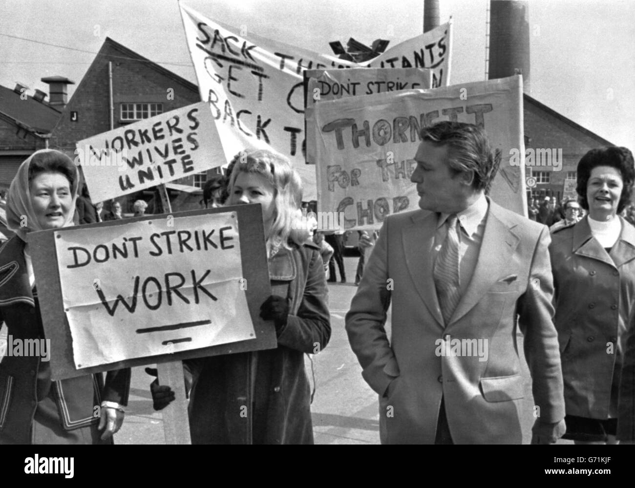 News - British Leyland Dismissal Protest - Wives March - Cowley Stock Photo